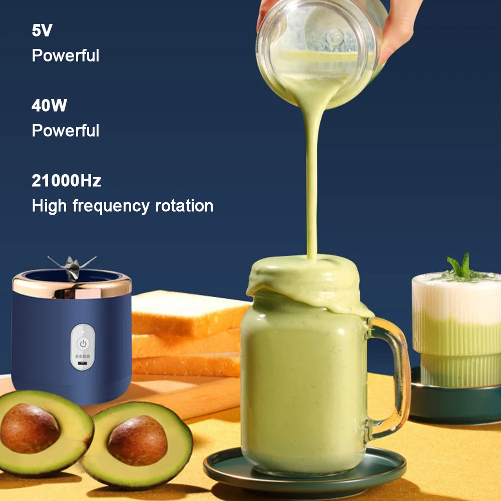 Fruit Shakes Juicer Mixer Portable Juicer Cup USB Rechargeable 400ML Automatic Small Electric Juicer Wireless Smoothie Blender 5
