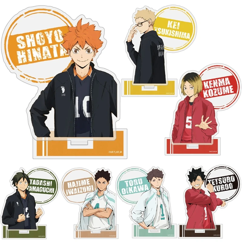 

Anime Haikyuu!! Volleyball Boys Figures Acrylic Stand 12CM Hinata Shoyo Kageyama Tobio Desk Plate Model Action Decor Ornaments