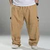 Plus Size 9XL 10XL 150KG Autumn summer Men cargo pants thick high street pants safari style pockets outdoor straight pants 3