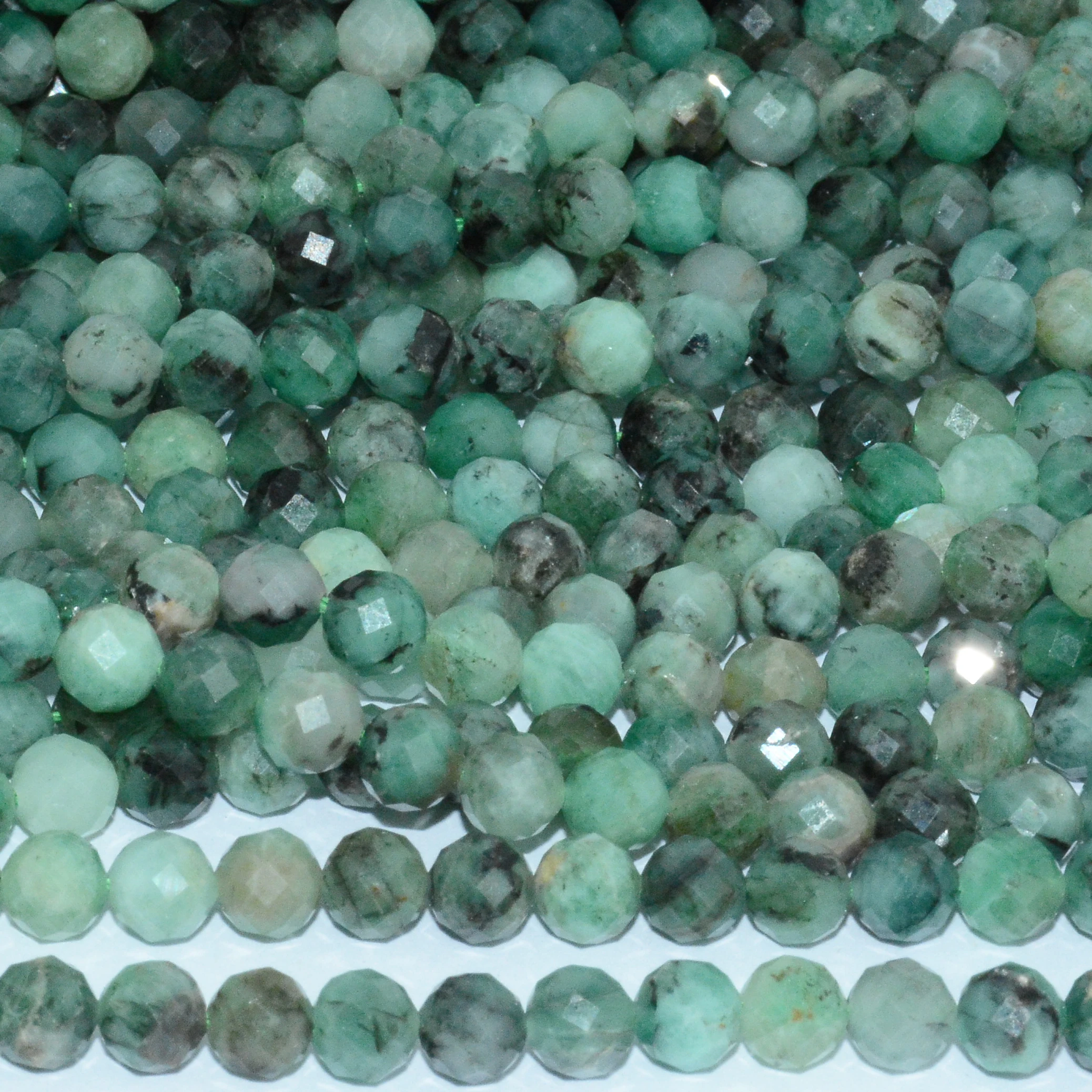 Natural Simple Quality Emerald Faceted Loose Round Beads 6mm | Украшения и аксессуары