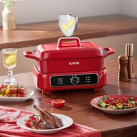 SUPOR 220V Multifunctional Pot Steamer Household 2000W Electric Cooking Pot Steam Cooking Pot 5L Large Capacity Split Hotpot 1