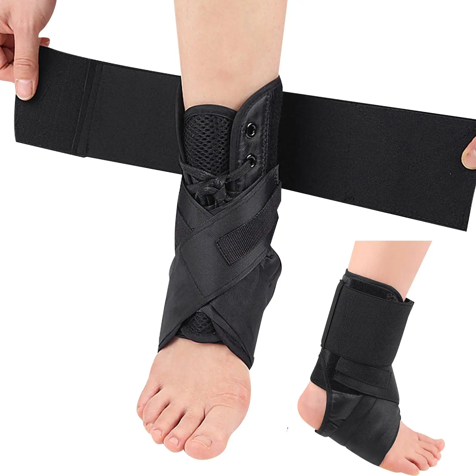 Ankle Support Brace Sleeve Adjustable crossing belt for Running Skateboarding