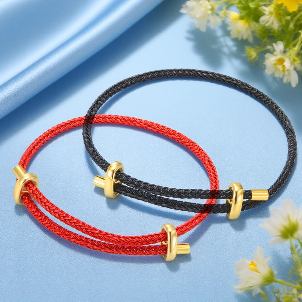 Dawapara Armband aus geflochtenem Seil, Edelstahlverschluss, verstellbares gewebtes Kordelarmband, minimalistisches Zubehör für die Schmuckherstellung