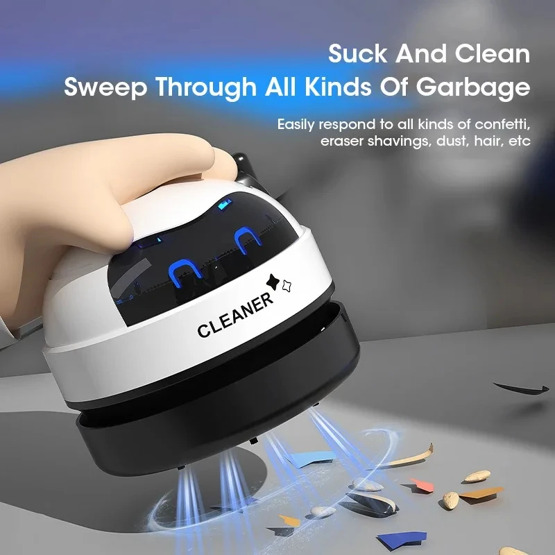 Handheld Mini Vacuum Cleaner - USB Rechargeable Cordless Desktop Dust & Crumbs Sweeper for Home/Office/Keyboard