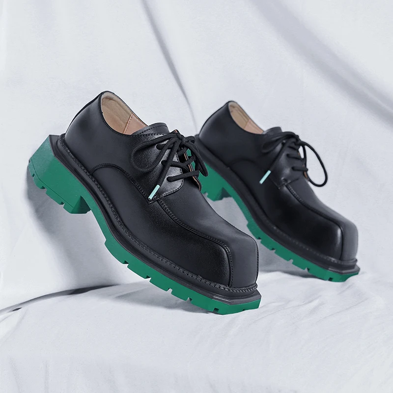 Platform Shoes for Men Brand Leather Shoes Business Dress