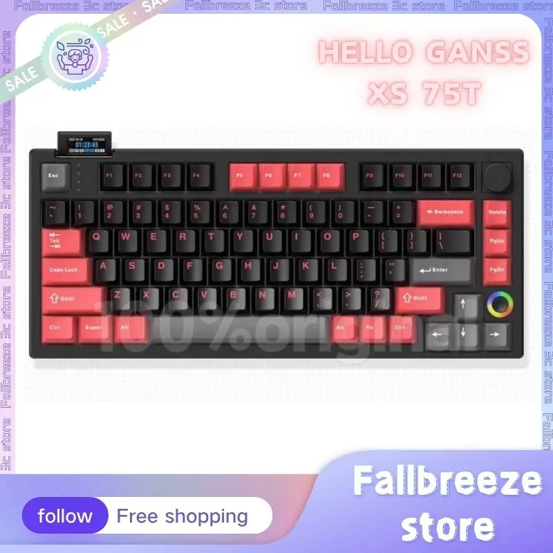 

Hello Ganss XS75T Gamer Mechanical Keyboard 3Mode Keyboard USB 2.4G Wireless keyboard RGB Backlit Hot Swap Gaming Keyboard Gift