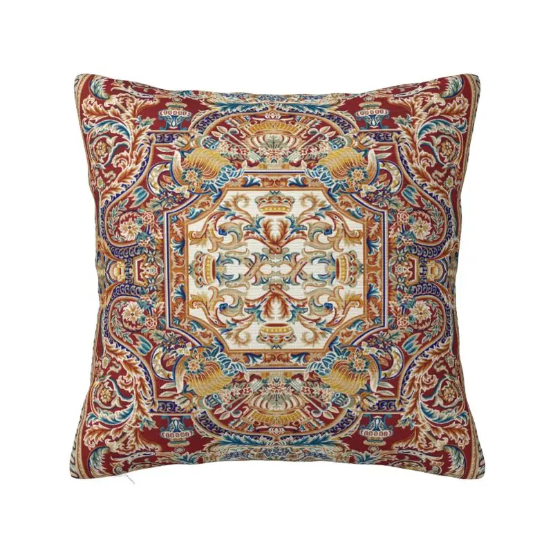 

Antique Persian Carpet Cushion Cover Soft Bohemian Rug Ethnic Tribal Style Pillow Case for Sofa Car Square Pillowcase Decoration