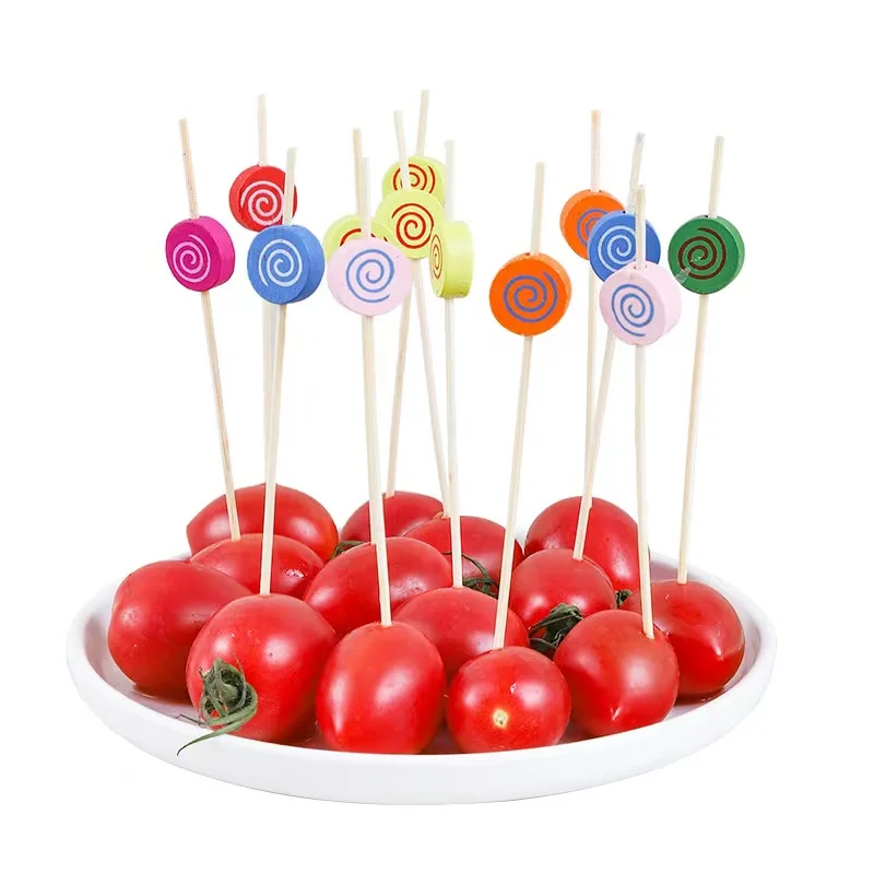 100pcs Lollipop Fruit Stick Disposable Bamboo Stick Cocktail Dessert