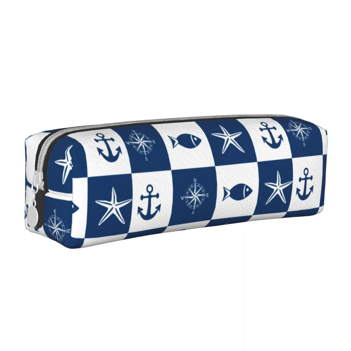 

Fashion Blue Nautical Collage Anchor Pencil Case Pencil Pouch Pen Box for Student Big Capacity Bag School Supplies Stationery