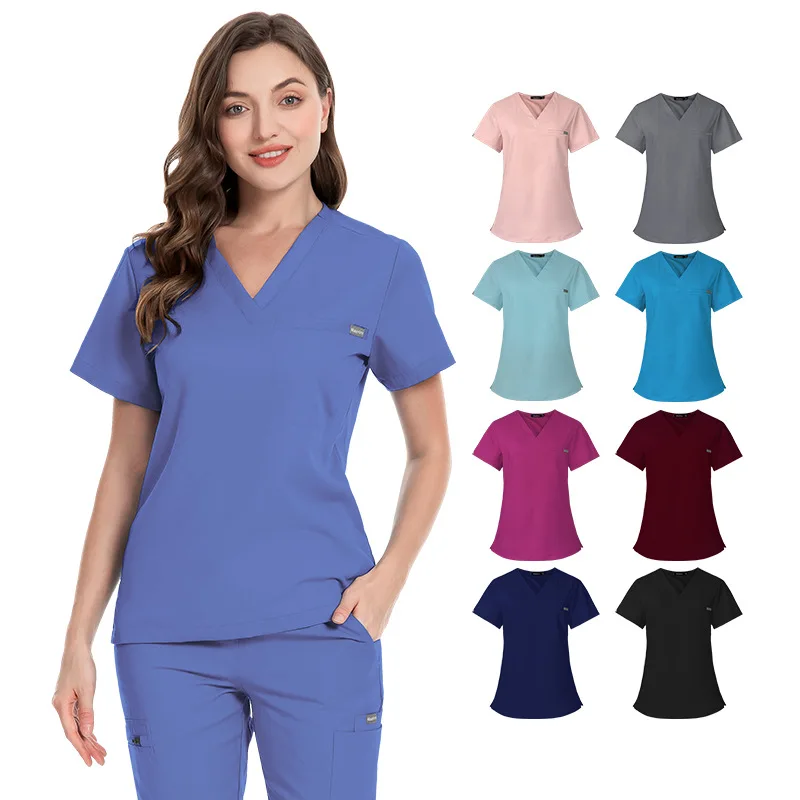 Hospital Scrub Set V-neck Operating Room Medical Uniform dental clinic Beauty Salon Doctor Surgical suit Pharmacy Nurse workwear