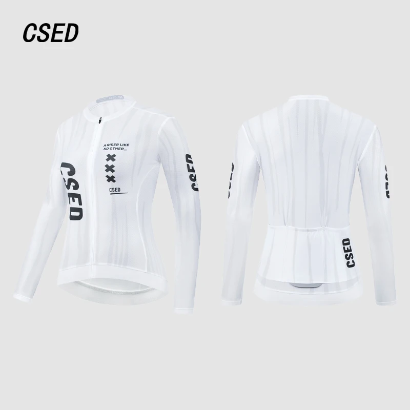 CSED Cycling Jersey Spring Summer Autumn Bicycle Riding Soft Clothes Women's Long Sleeve Bike Clothing Full Zipper Quick Dry NEW