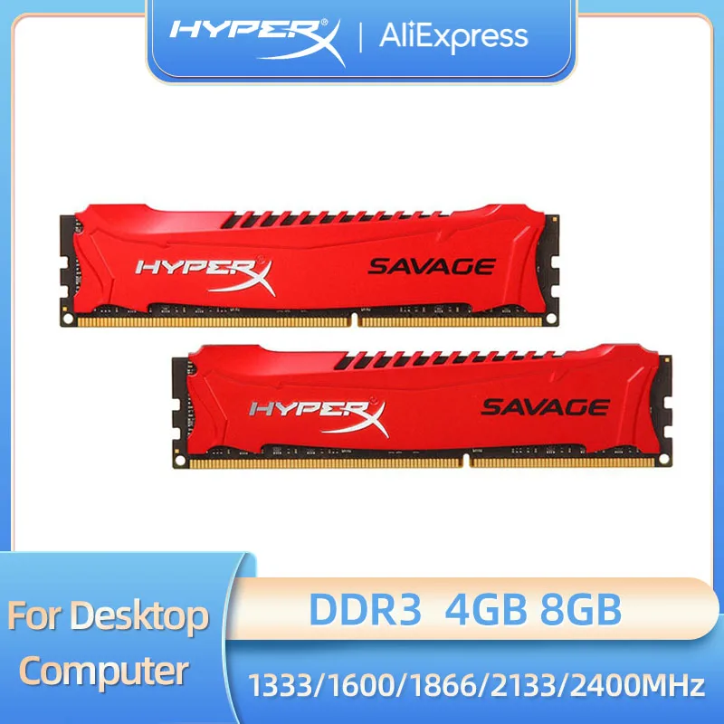 Memória Ram Savage Hyperx para Desktop Ddr3 4g 8g 1333mhz 1600mhz 1866mhz 2133mhz 2400mhz 1.5v Pc310600 12800 14900 Dimm 240pin