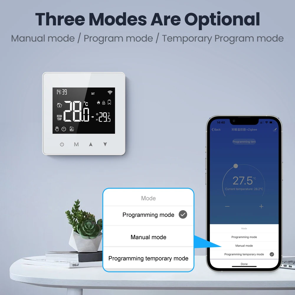 Avatto-termostato Tuya Zigbee Alimentado por Bateria Contato Seco Caldeira de Água Caldeira a Gás Controlador de Temperatura Funciona com Alexa Google Home - Image 6