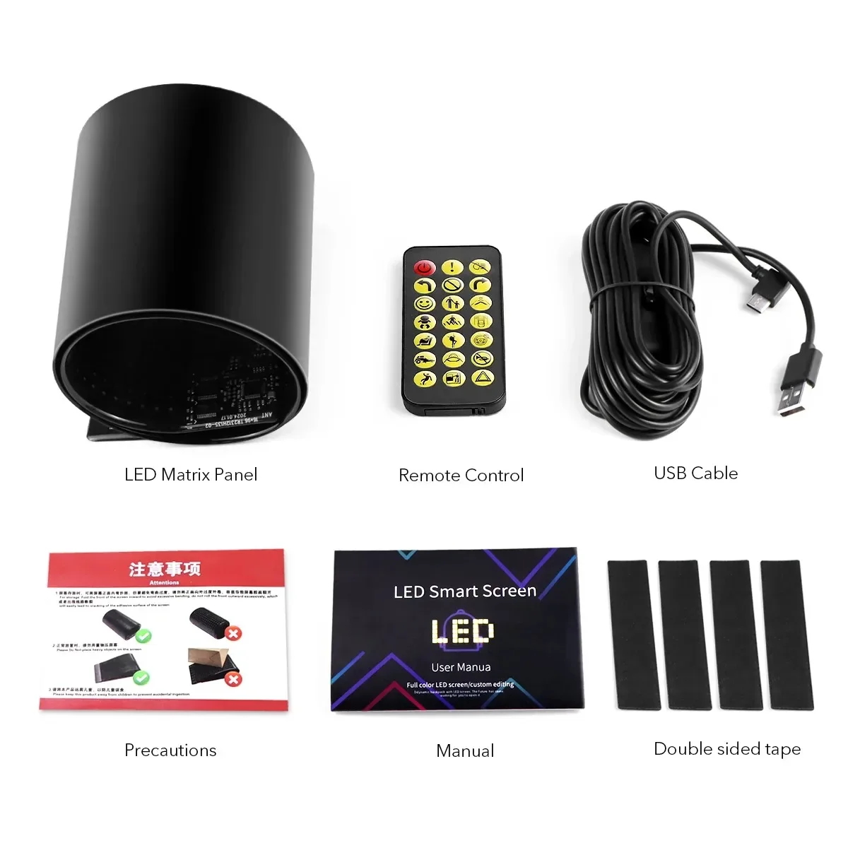 Car LED Matrix Pixel Panel Screen DIY Devil&lsquo;s Eyes Flexible Animation Display USB Plug-in App Control Car Bars Party LED Light LED Display Light LED Panel