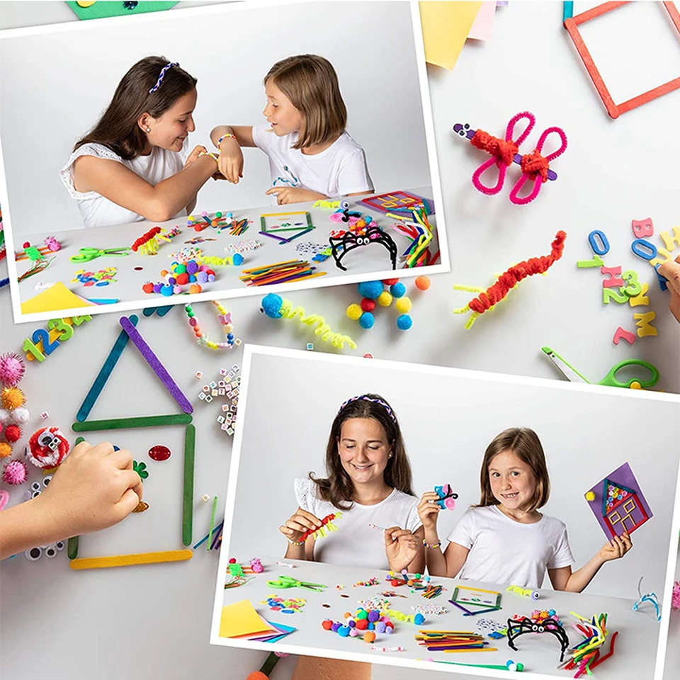 Arts And Crafts Supplies For Kids Kids Craft Box Toddler DIY Craft Art Supply Set DIY Crafting Materials Set For School Projects