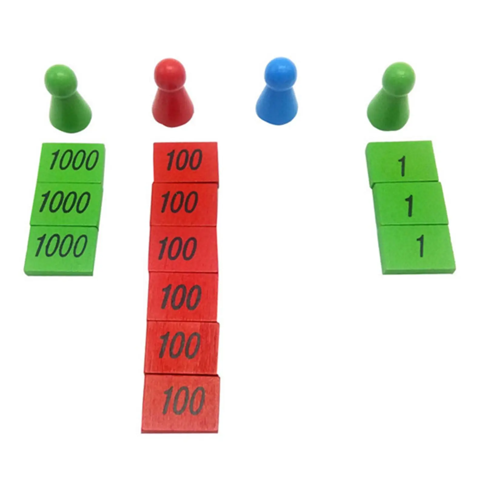112개 몬테소리 스탬프 게임 교육용 수학 장난감 어린이 학습 교구 나무 인형 포함 나무로 만든 계산 놀이 3-6세용