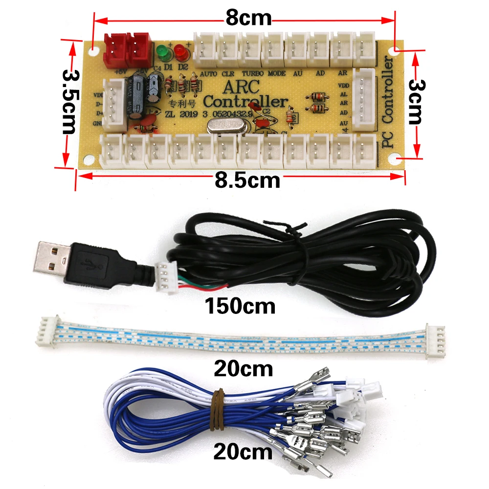 Arcade Joystick Kit 2 Player Set Zero Delay Usb Board Happ Push Button 8 Way Joystick for Pc Rasberry Pi Game Box Cabinet DIY