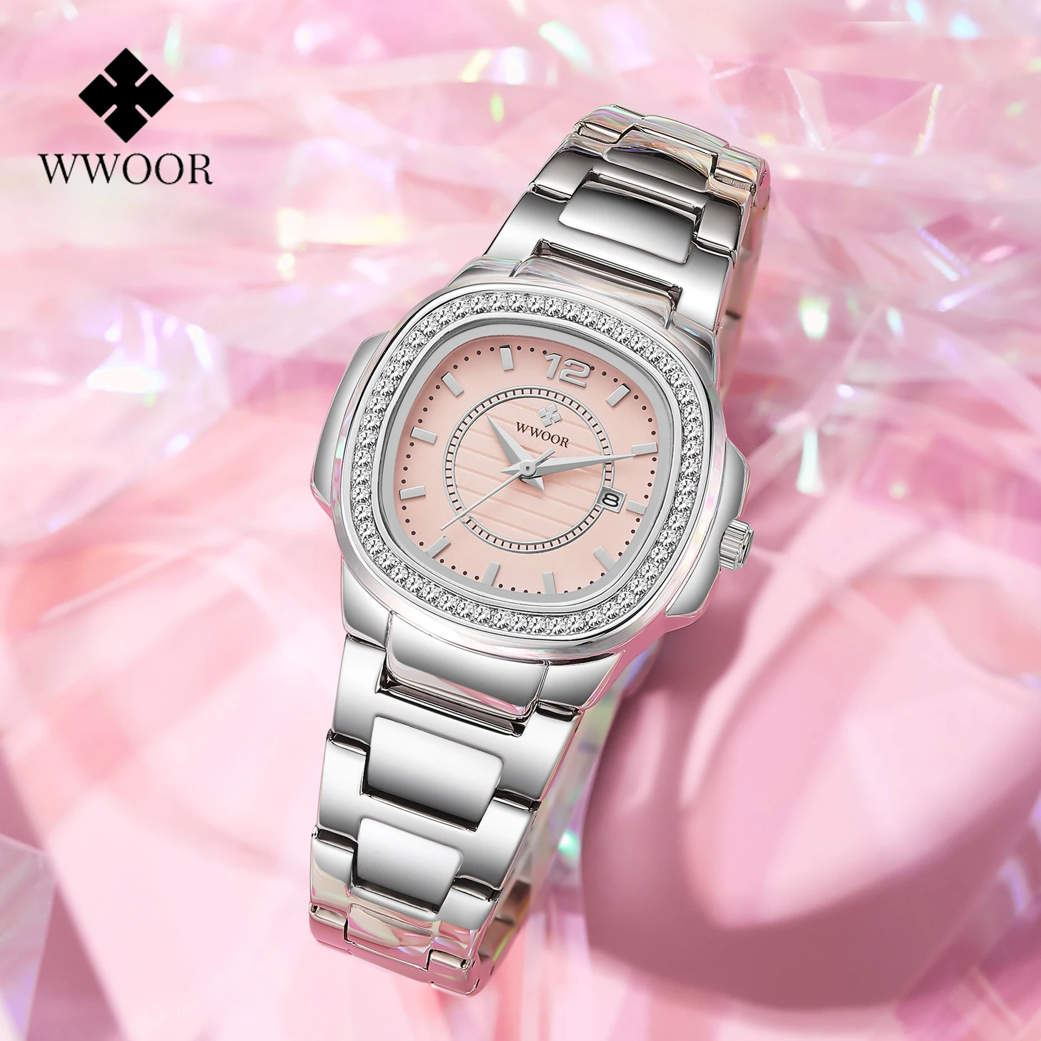 

WWOOR Ladies Watch Luxury Brand Women Watch Elegant Stainless Steel Waterproof Quartz Wristwatch Female Bracelet Watches Reloj