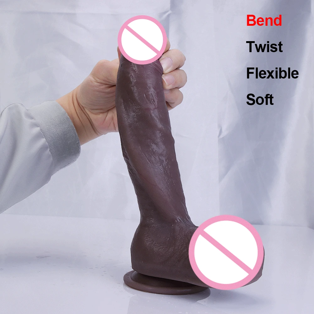 Realistic Dildos Erotic Black Skin Dick with Super Strong Suction Cup Sex Toys for Woman Men Artificial Penis G-spot Simulation