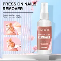 LIMEGIRL 60ml Nail Remover Gel Remover Nail Liquid Easy Soften Remove Fake Nails Solid Adhesive Press-On Nail Gel Remover Tool 1