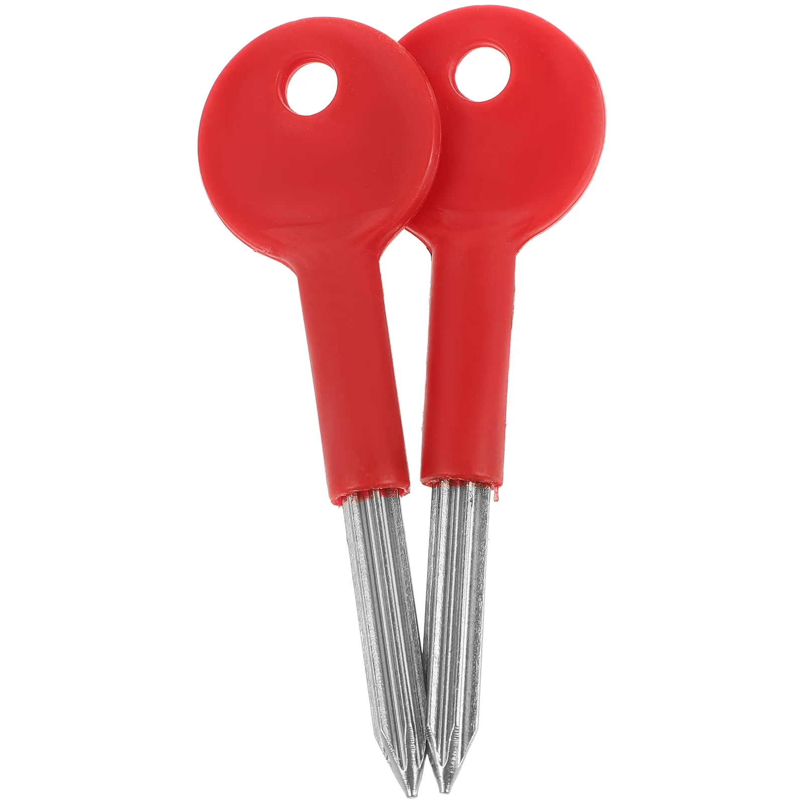 2 Pcs Tube Well Lock Key Security Keys Commercial Door Fire Replacement Bolt Fire-proof Cylinder for Metal Plastic