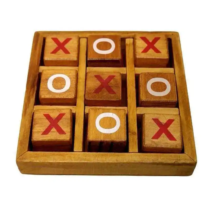 Classico Gioco da Tavolo Strategico Tic Tac Toe, Divertimento per Serate in Famiglia e Viaggi, Giocattoli Educativi in Legno, Sfide Logiche per Bambini e Adulti - immagine 5