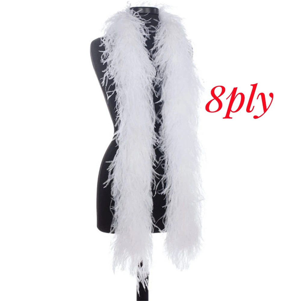 1 Piece - WHITE Ostrich Feather Boa 12 Ply