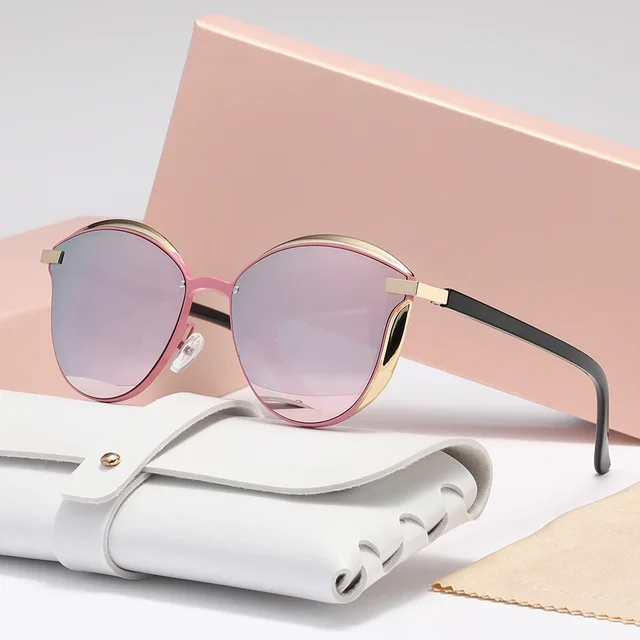 New Style Polarized Sunglasses For Women Catmore Round Sun Glass Ladies Woman Eyewear Accessory UVAB Protection 1