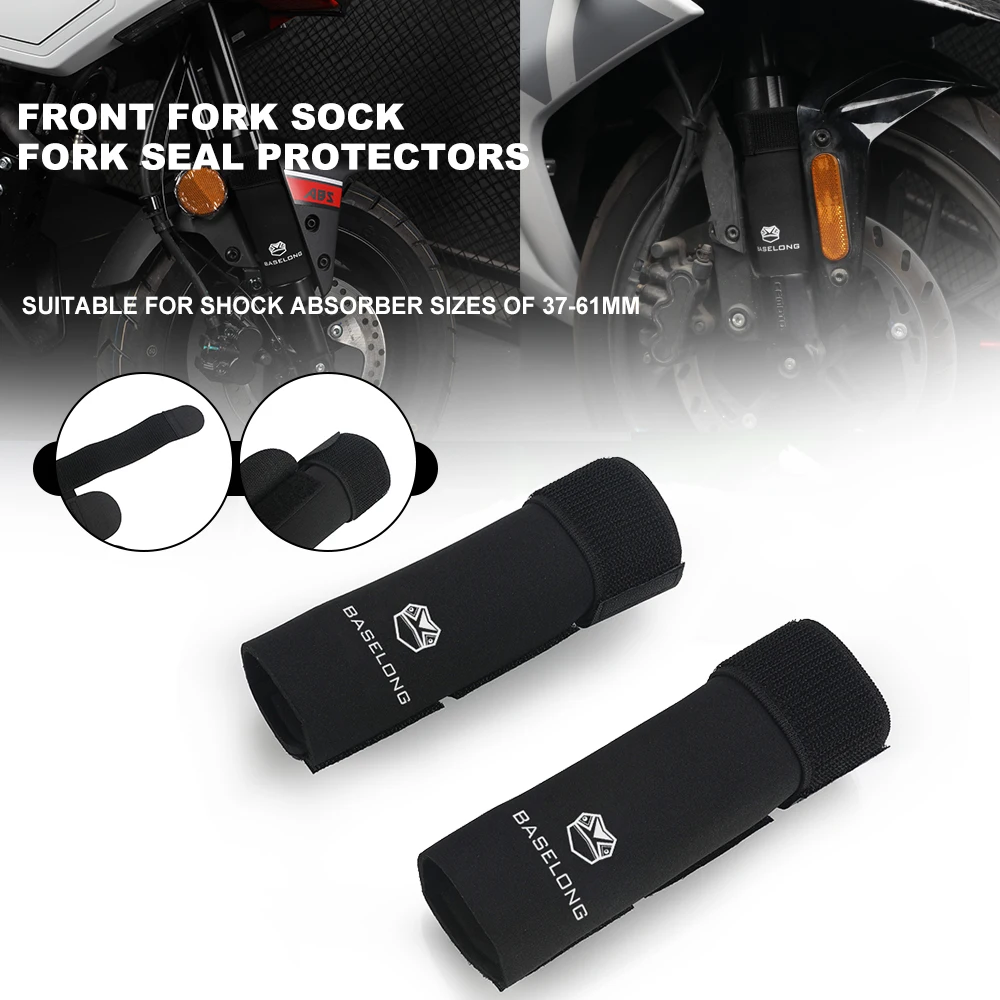 

37-61mm Fork Tube Front Fork Sock Protector Guard Wraparound Neoprene Fit for Upside Down Forks Universal Motorcycle