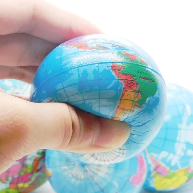 12pcs Stress Relief World Map Foam Ball Atlas Globe Palm Ball Planet Earth Ball Adult Kids Novelty Funny Gadgets Stress Toys 3