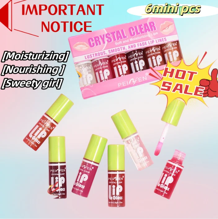 Efficient Nourishing Lipgloss Long Lasting Moisturizing Jelly Lip-oil Not Easy Stick Cup Lipglaze Lipcare Makeup Products 6pcs lip makeup lip glaze lip gloss lip oil