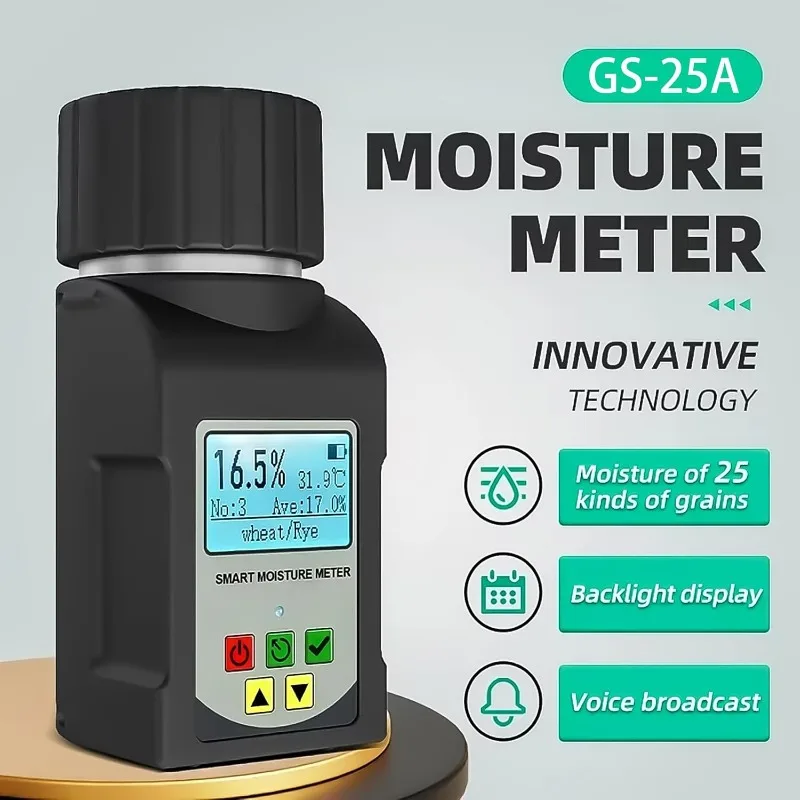 Smart Digital Grain Moisture Meter Humidity Tester for 25 Kinds Grains Corn Coff