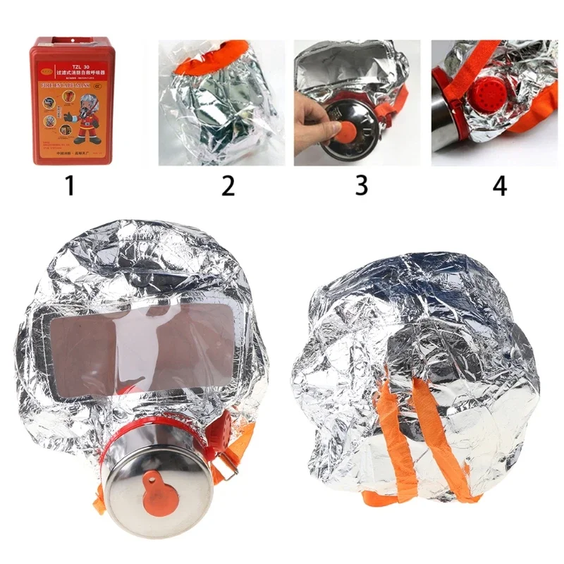 Fire Escape Mask Full Head Repirator for Face Eye Breath System Skin Protection Temperature-proof Filting Vapor Smoke fire respirator mask