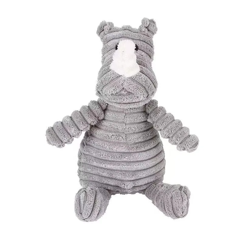 Plush Corduroy Squeaky Chew Toy for Dogs - Bite Resistant and Fun for All Sizes