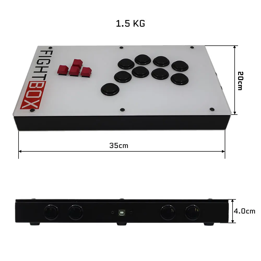 FightBox F7 키보드 단추, PC, PS, XBOX, 스위치용 레버리스 아케이드 게임 컨트롤러