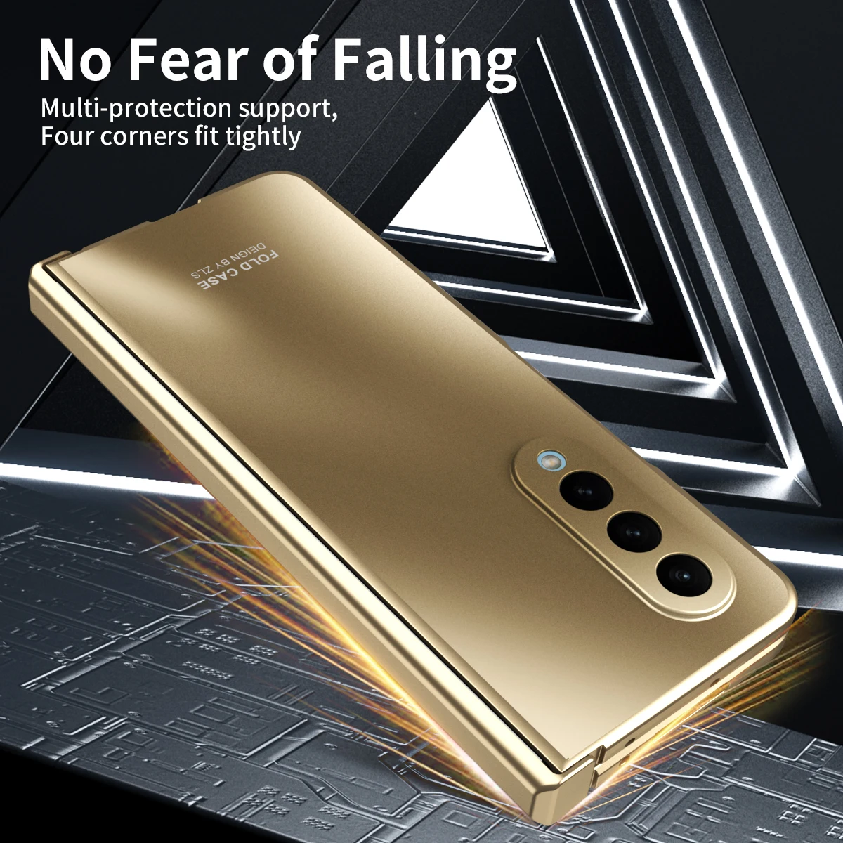 360 Full-Body Plating Hinge Case For Samsung Galaxy Z Fold 4 Carbon Fiber Leather Tempered Glass Camera Protector Cover Fold 3 5