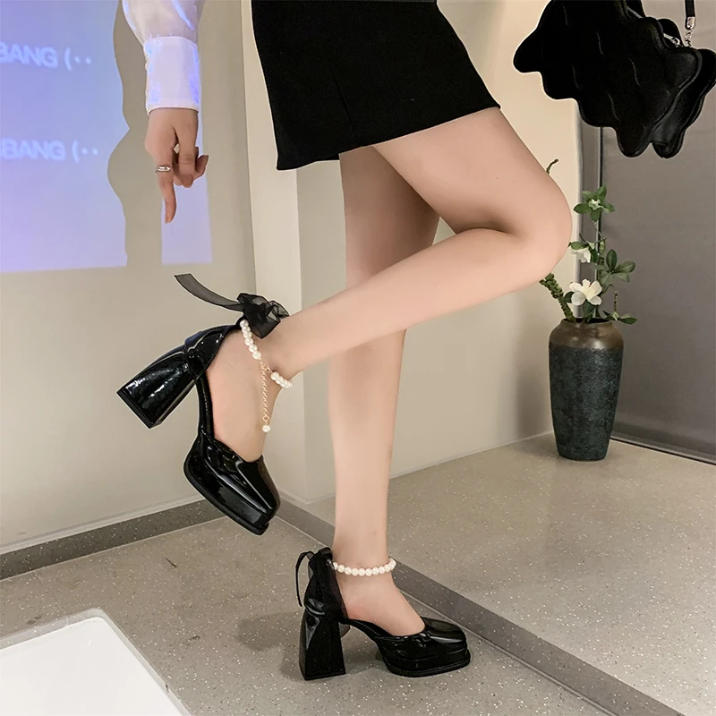 Fashion High Heels Women's 2022 Summer New Korean Style All-match Open Toe  Sandals Mary Jane Chunky Heels Shoes For Women - Women's Sandals -  AliExpress