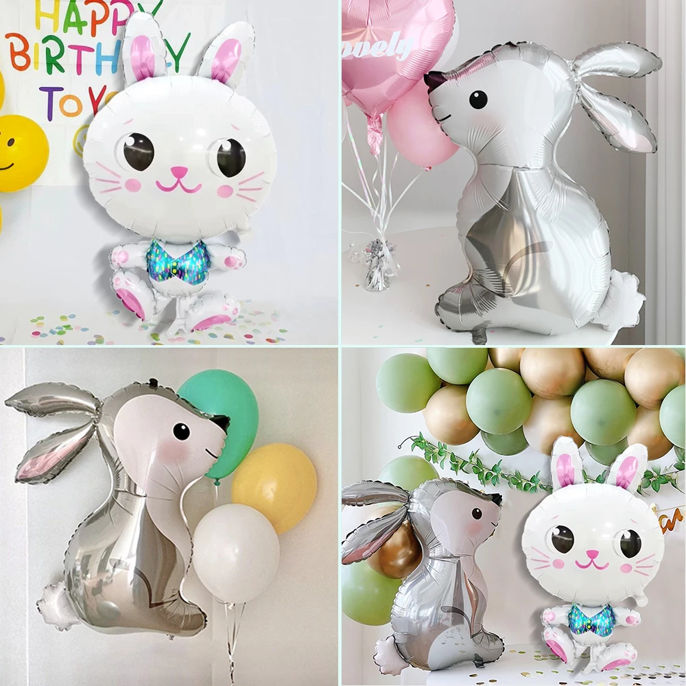 Dwars zitten aankleden Atletisch Cartoon Konijn Folie Ballonnen Jungle Bunny Thema Party Pasen Dieren Bunny  Helium Ballon Verjaardag Bruiloft Decoraties| | - AliExpress