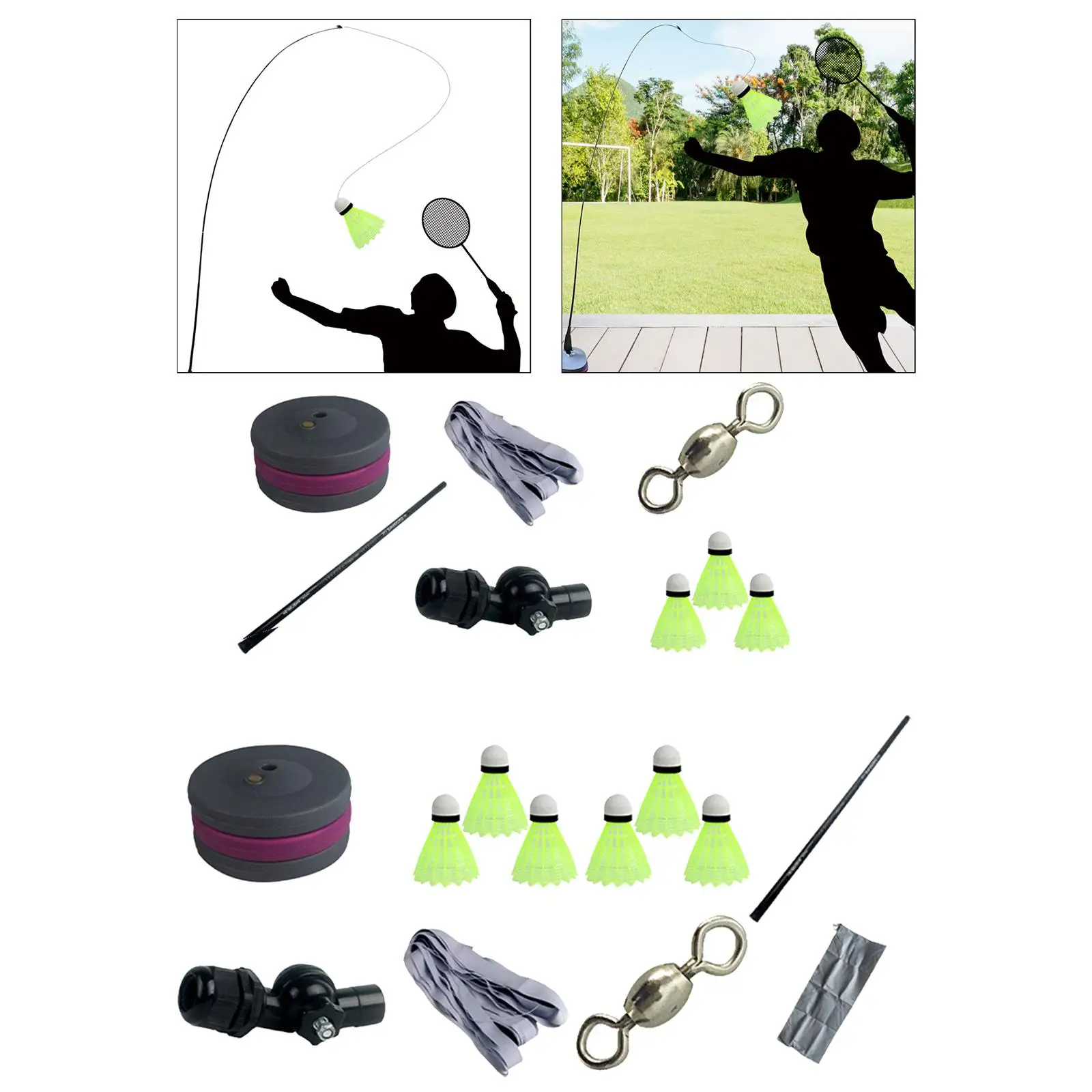 Badminton Training Kit, Badminton Self Training Tool, Adjustable Height Self Study Tool, Rebound Trainer for Backyard