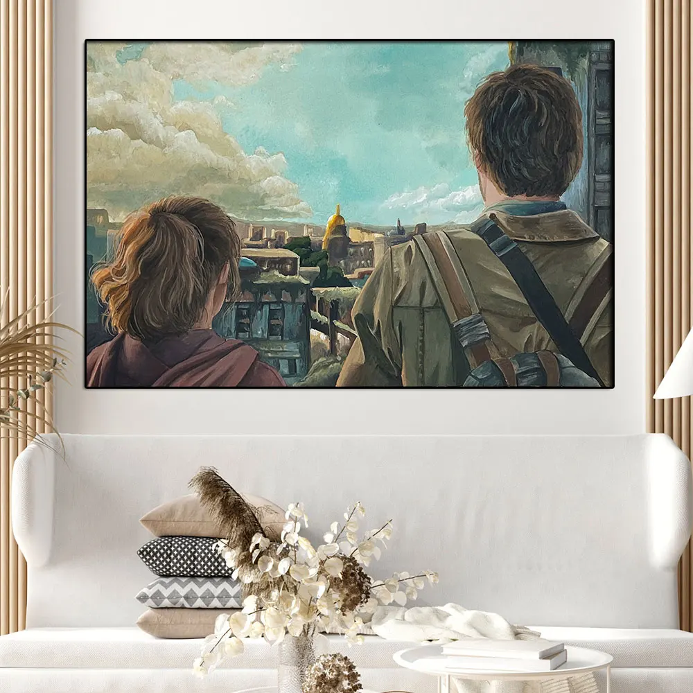 

The Last of Us 2 Wall Print Oil Image Canvas Painting Poster Video Game Joel/Ellie Picture For Home Living Room Decoration Gift