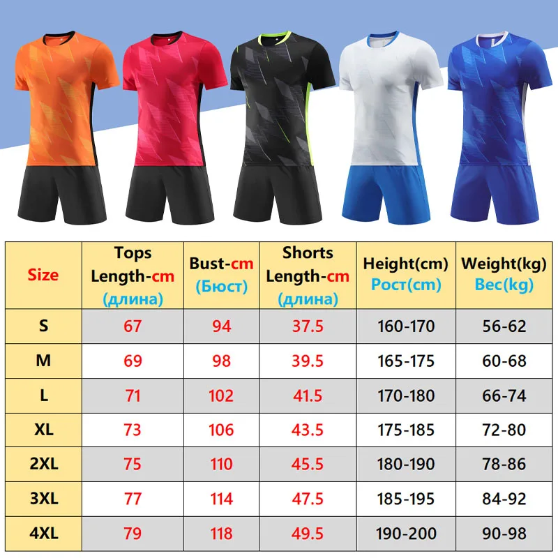Sports Training Soccer Suits Summer Men Running Short Sleeve Tracksuit Game Team Uniforms Sui Print Shirts Jerseys Sets