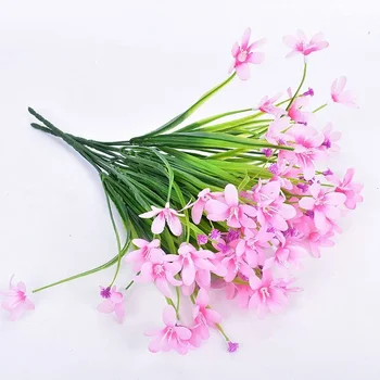 8PCS Bundles Artificial Daffodils Flowers Greenery UV Resistant  Silk Cloth Plants for Wedding Bridle Bouquet Kitchen Office 4
