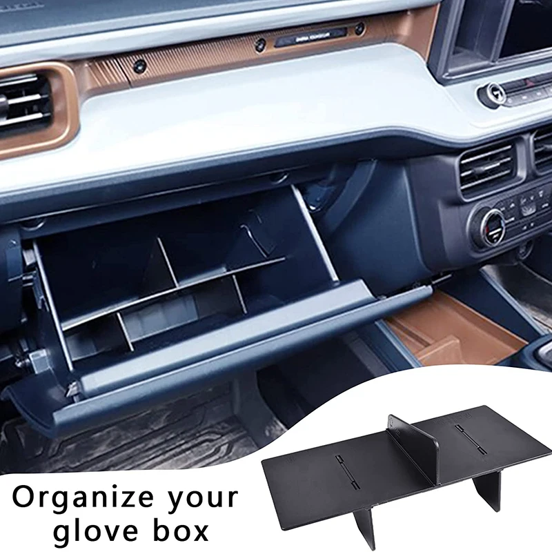 

For Ford Maverick 2022 2023 2024 Accessories Car Glove Box Interval Storage Box Interlocking ABS Insert Dividers Stowing Tidying