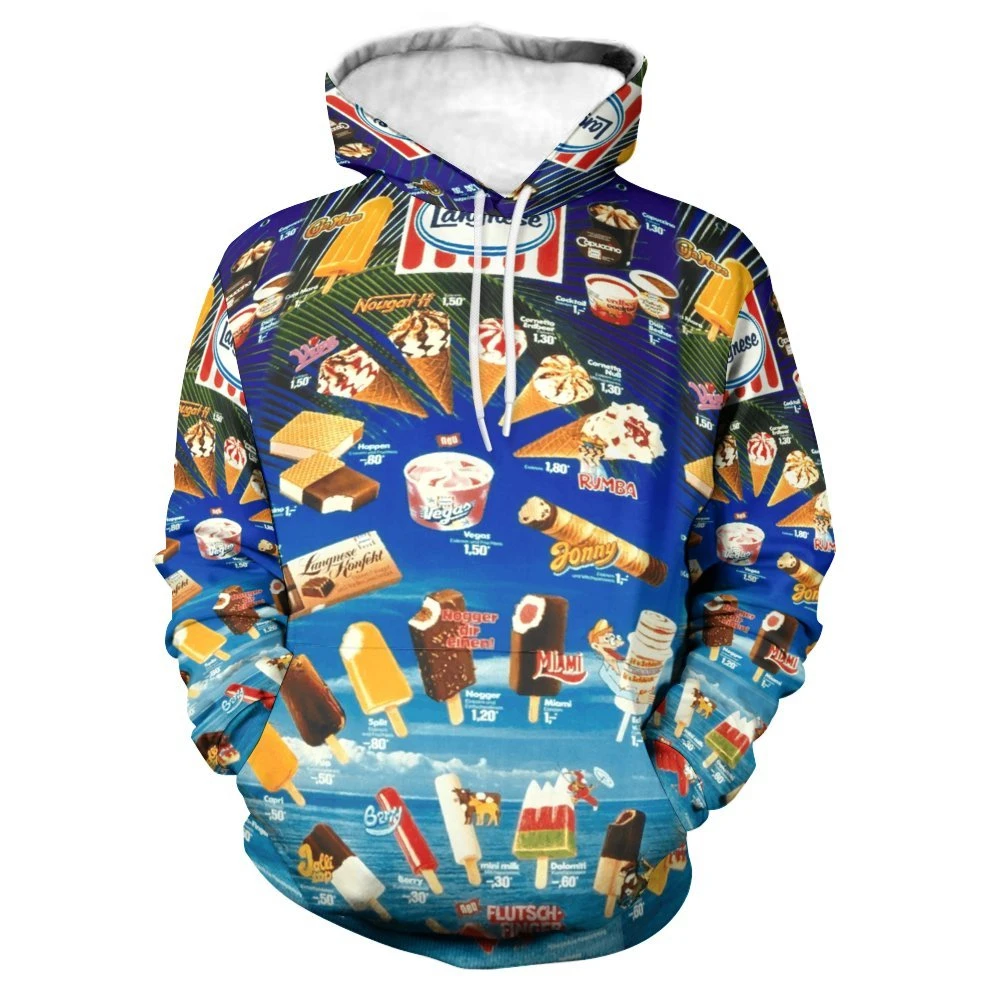 thumbnail image 1 of Sudadera con capucha Harajuku para hombre, estampado de helado en 3D, sudaderas casuales, sudaderas con capucha de gran tamaño y divertidas para primavera y otoño, jerséis de calle, 1 of 5