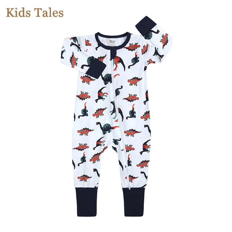 baby clothes cheap Newborn Baby Girls Boy Rompers Infant Cotton Cartoon Print Cute Jumpsuit Toddler Long Sleeve Double Zipper Pajamas Spring Autumn Cute Infant Baby Girls Romper