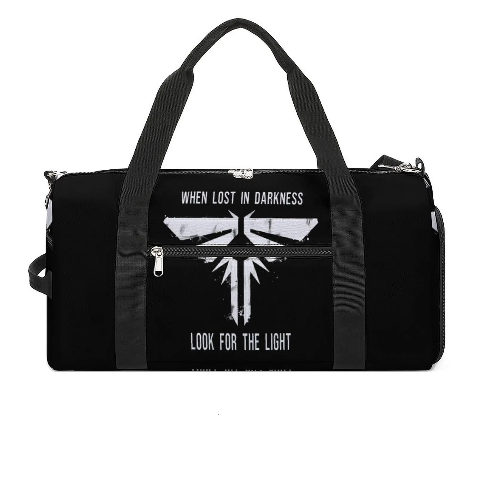 

When Lost In Darkness Sport Bags Look For The Light Fireflies with Shoes Gym Bag Portable Men Handbag Luggage Funny Fitness Bag