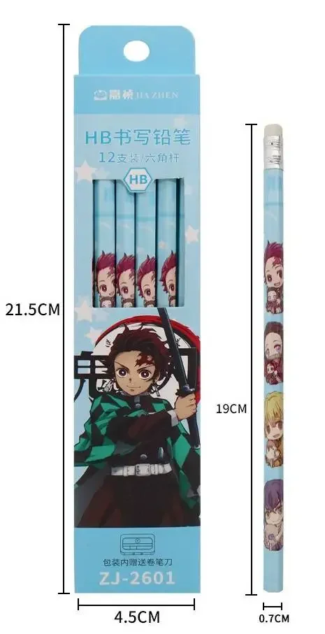 12 Pcs Anime Painting Drawing Pencil Wood HB  Pencils Stationery kids gift 2