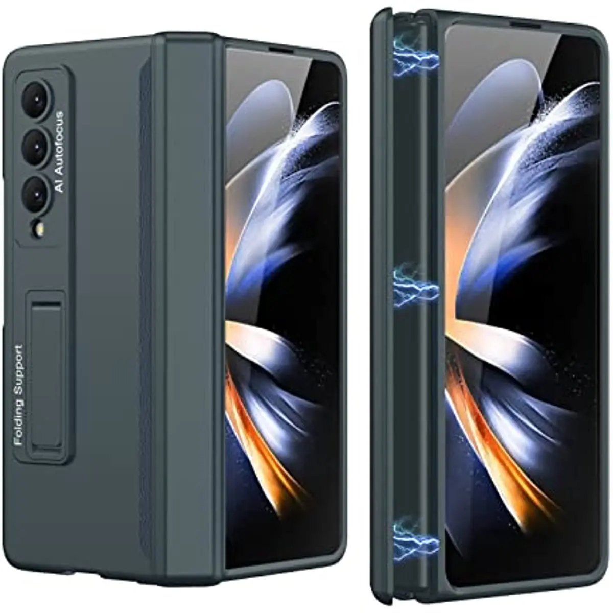 

Frosted with Stand Case for Samsung Galaxy Z Fold 4 5G Case for Samsung Z Fold3 W22/W23 Hidden Magnetic Protection Case