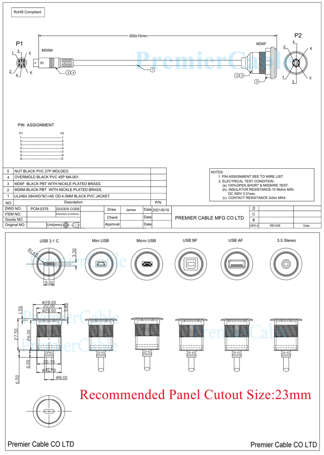 Cavo Prolunga PS/2 - 10 Metri, Maschio A Femmina 6 Pin Mini DIN - Foto 7