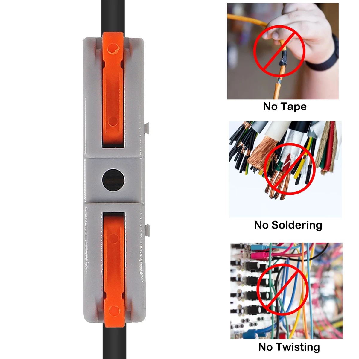 Wire Connectors 1 to 1 Inline Electrical Lever Wire Connectors Nuts Push-in Quick Conductor Compact Splicing Connectors 28-12 AWG wire connectors